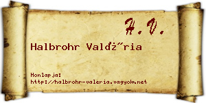 Halbrohr Valéria névjegykártya
